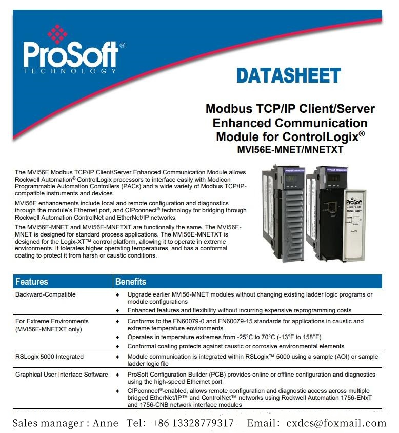 Comm Master Software PROSOFT MVI56E-MCM Modbus Master/Slave Enhanced Comm Module - Welcome ...